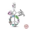 Fashion S925 Silver Colorful Butterfly Dragonfly Hummingbird Spring Series Charms Beads Fit  S925 Original Bracelet Jewelry