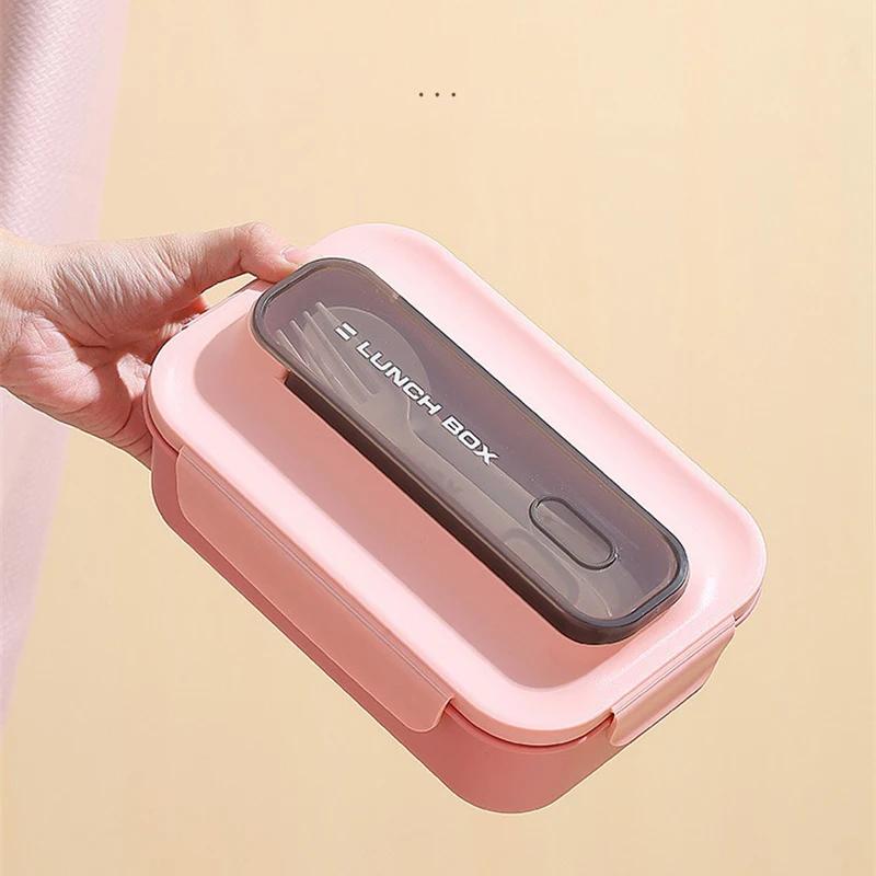 1200/1500Ml Lunch Box Portable Double-Layer Student Bento Box With Fork Spoon Outing Picnic Box Leakproof Food Storage Container