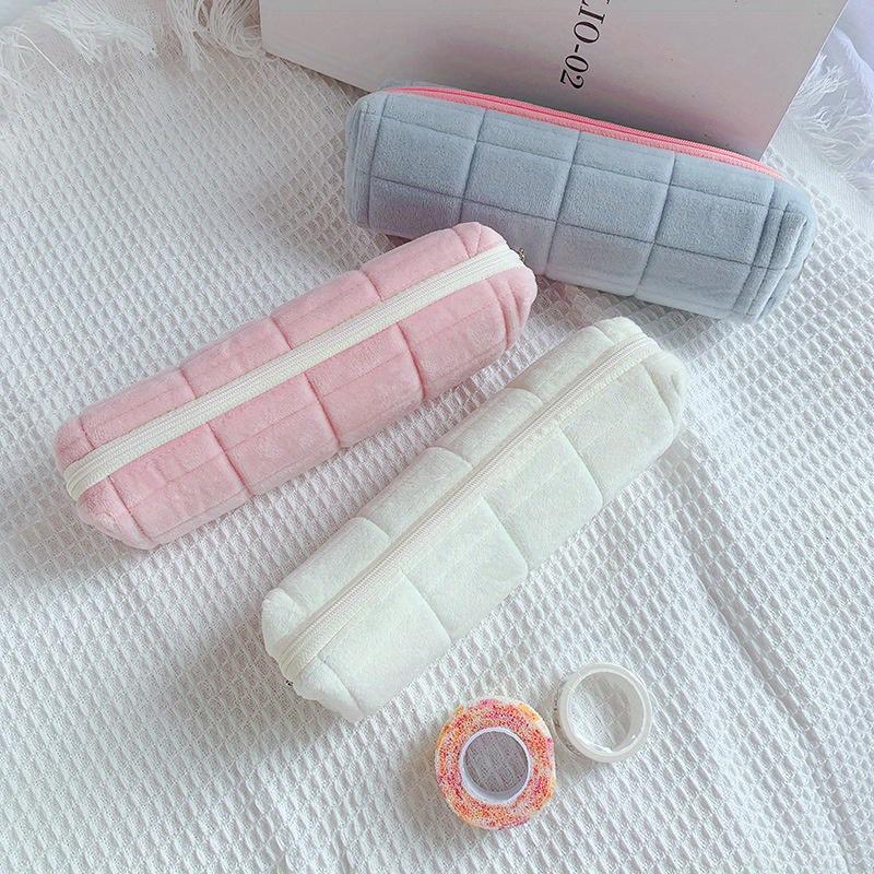 Kawaii Pencil Case Pillow Bag Large Capacity Short Fluff Bag for Supplies Stationery Box Cosmetic Bag