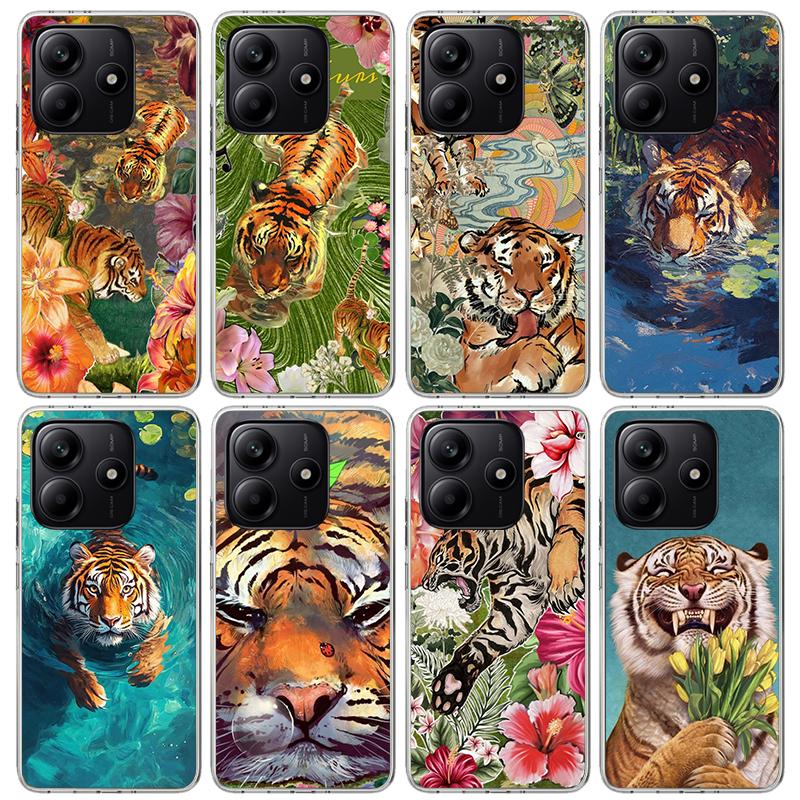 Superior Tiger Pattern Art Phone Case For Xiaomi Redmi Note 10 11 12 13 14 15 Pro Plus 11S 12S 14S 11T 11E 10S Soft TPU Back Cov