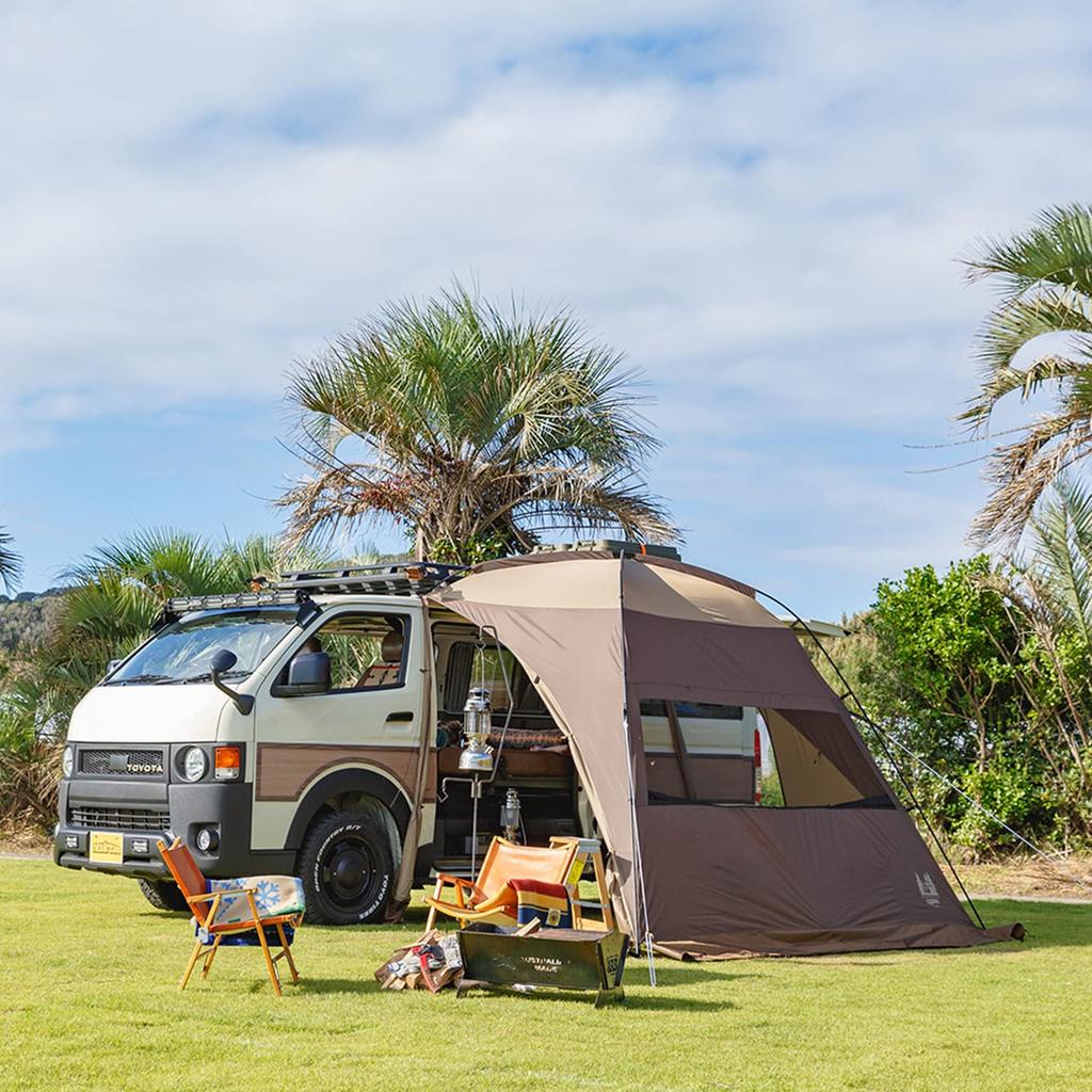 ogawa Кемпинговая палатка для автомобиля, укрытие для автомобиля 2 2 2337 Песочно-бежевый x Темно-коричневый [Для людей]