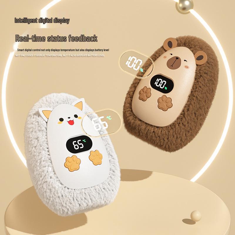 Портативная плюшевая электрическая грелка для рук с умным дисплеем – идеальный подарок для использования на открытом воздухе