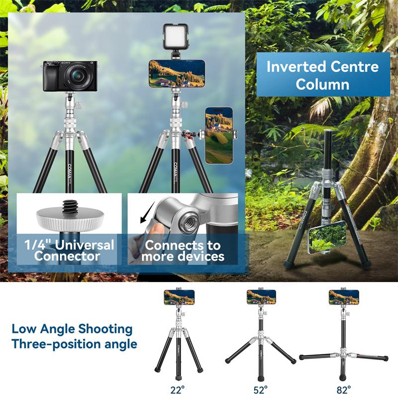COMAN MT55 удлиняющая селфи-палка-штатив с зажимом для телефона iPhone Samsung Camera Cellphone Stand Tripods для прямой трансляции видеоблога