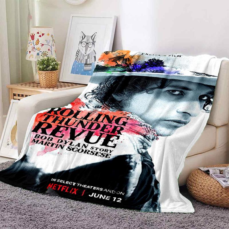 Retro Cool B-Bob Dylan Merchandise Blanket Fleece Home Popular Singer Throw Blanket Cozy Ultra-Soft for Couch Quilt