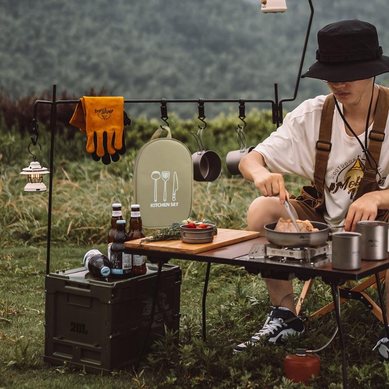 1pc Portable Outdoor Cookware Storage Bag, Camping Tableware, Camping Supplies, Camping Tools Storage Bag