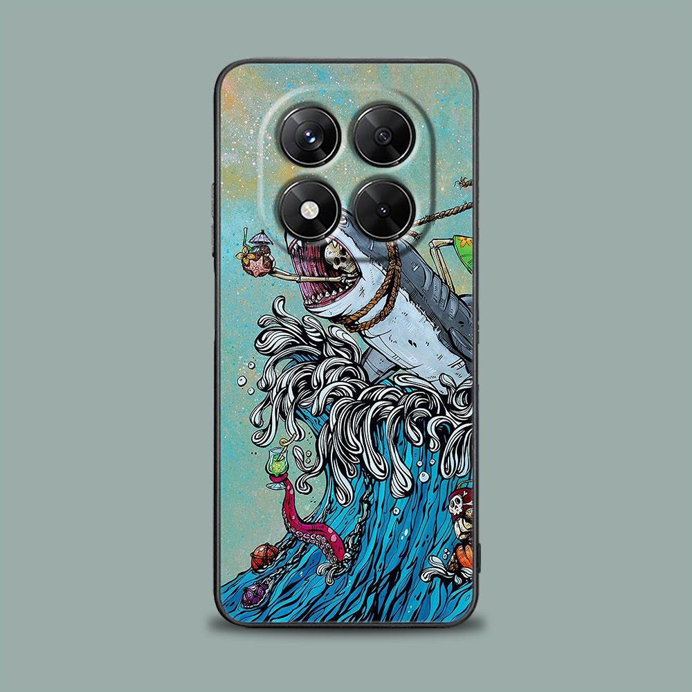 Чехол для телефона для Xiaomi Redmi 15C 14C 12C 13C 4G Redmi Note 15 14 13 12 11 10 Pro Plus 5G Cover Японская культура Волна Дракон Аниме