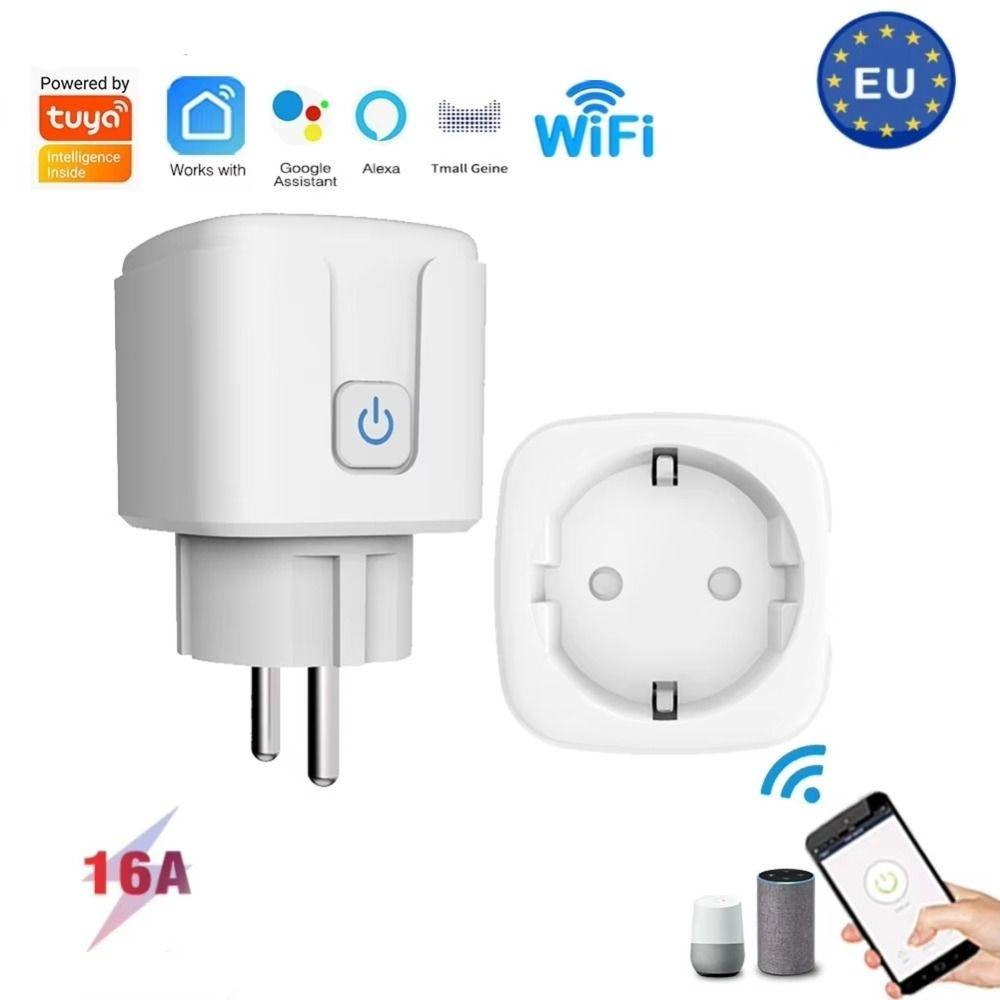 New EU Smart Plug 16A Power Monitor WiFi Plug Remote Voice Control Timer Function Power Outlet Smart Home