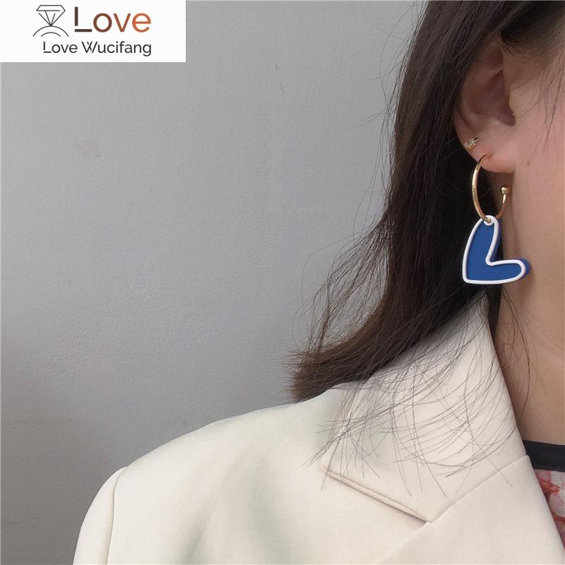Серебряные игольчатые серьги в корейском стиле Love, маленькие, свежие и простые серьги, студенческий темперамент, универсальные персонализированные серьги