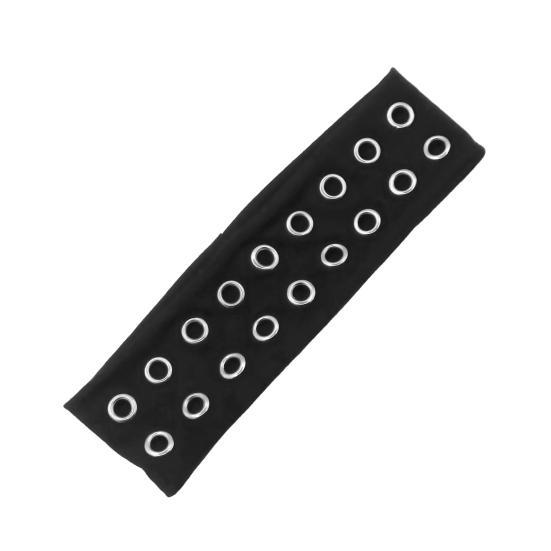 Повязка на голову в стиле панк-рок с декором в виде воздушного глаза, эластичная тканевая повязка с люверсами, аксессуар для волос в стиле панк