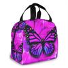 Изолированная сумка для обеда Purple Butterfly, герметичная охлаждающая сумка для обеда для женщин, многоразовая термосумка для работы, школы, пикника, пляжа