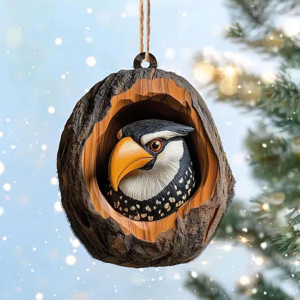 2025 Рождественские украшения в виде животных, акриловые украшения в виде животных для рождественской елки 2D Лесные рождественские украшения в виде енота, совы, кролика