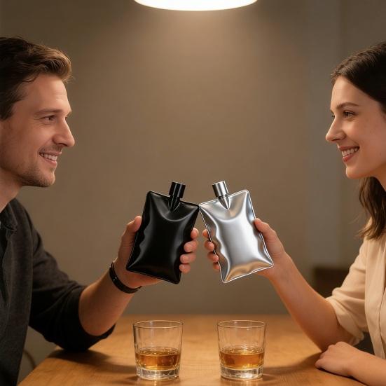 6 унций Фляжка для мужчин и женщин из нержавеющей стали Фляжка для виски для крепких напитков Герметичная Тонкая фляжка для свадебной вечеринки Шафера Подружки невесты