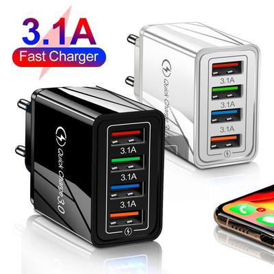 3.1A 4 порта EU/US Plug USB зарядное устройство быстрая зарядка QC 3.0 телефон зарядное устройство для iPhone Samsung Xiaomi зарядный адаптер