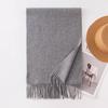 Solid Color Wool Scarf Women's Winter Wool Shawl High End Couple Style Tassel Scarf