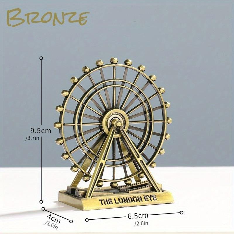 European Style Retro Zinc Alloy Ferris Wheel Ornaments Creative Home Rotating Metal Decoration Ferris Wheel Furnishings