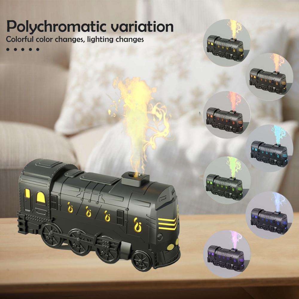 Увлажнитель воздуха Mini Train, ультразвуковой диффузор аромата эфирных масел с 7-цветной светодиодной подсветкой, резервуаром для воды объемом 300 мл и пультом дистанционного управления