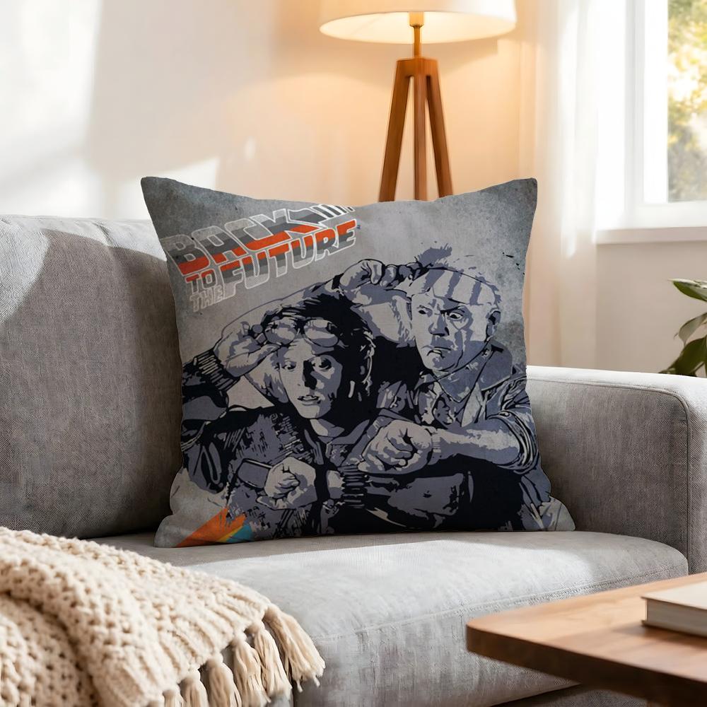 Movie Back To The Future Cushion Cover 1Pcs Decorative Covers Soft Cushion Case For Sofa Couch Decor 40X40 45X45 Pillowcases