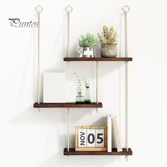 Подвесные полки для растений, прочная несущая конструкция, простая установка, деревянная полка для растений, подвесная на подоконник