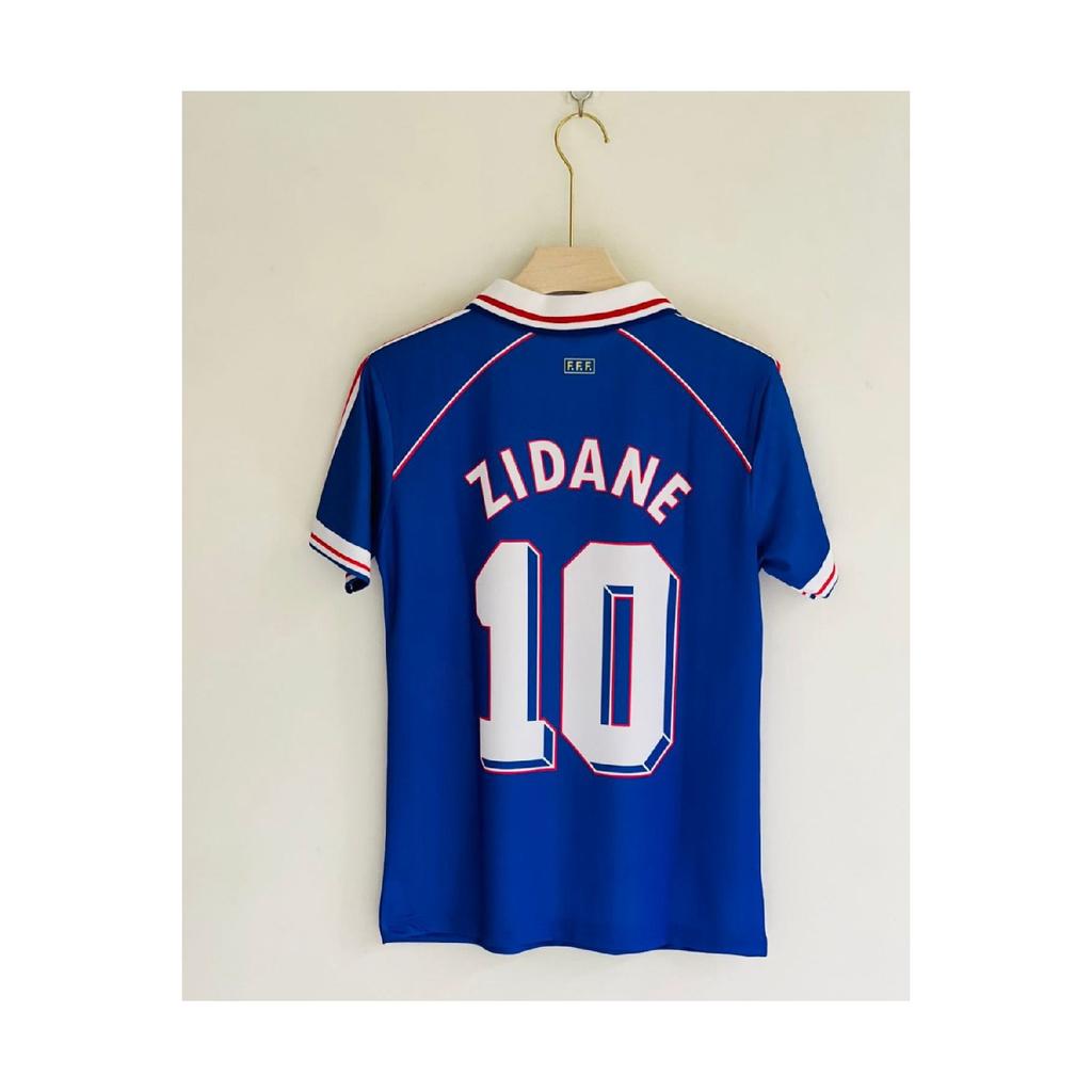 France Zidane Legend Retro Soccer Jersey Breathable Polyester Jersey Astroturf Jersey