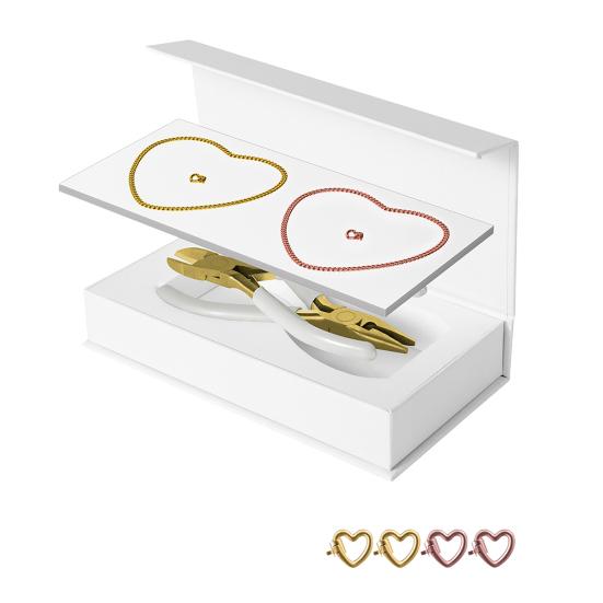 1 Набор для перманентного браслета включает 2 браслета, 4 кнопки-сердечка, 2 плоскогубца для изготовления вечных украшений