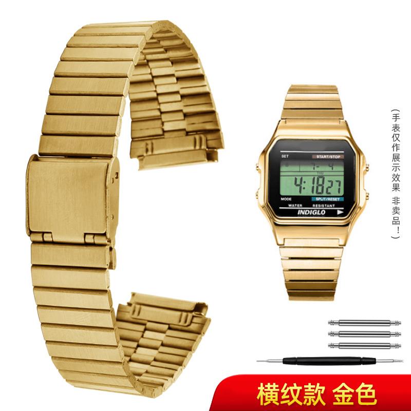 Для часов Casio из нержавеющей стали Ремешок A158 A159 A168 A158W f91w LA-680 AEQ-110 f91w маленький золотой ремешок для часов 18 мм Браслет