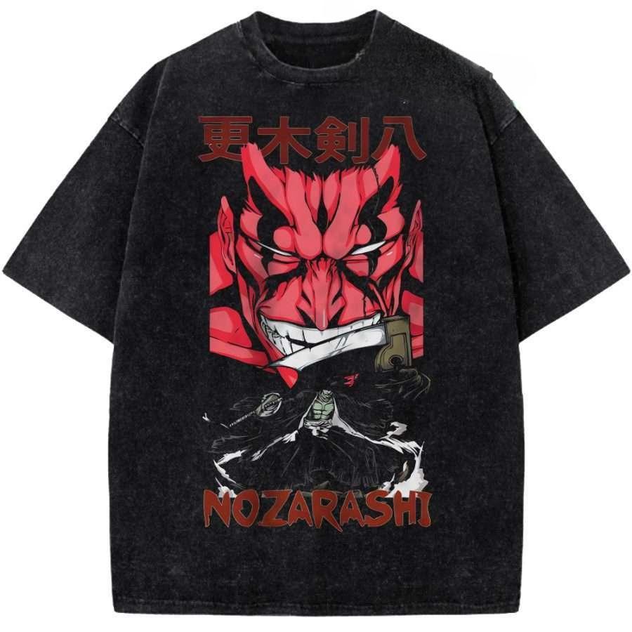 Горячий Аниме BLEACH Кучики Бьякуя Одежда Мужская Женская Повседневные Футболки Хлопковые Футболки с Эффектом Стирки Ретро Оверсайз Футболка Харадзюку Футболка