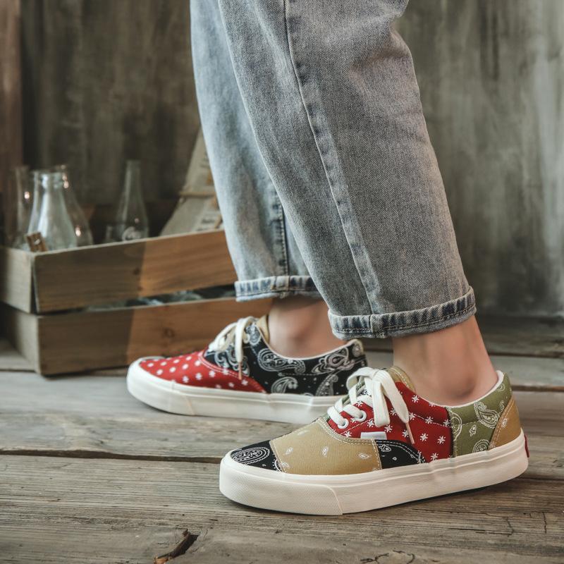 Autumn Retro Canvas Shoes Men's Cashew Color Trend Hip-hop Board Shoes Men's New Couple Low-top Shoes