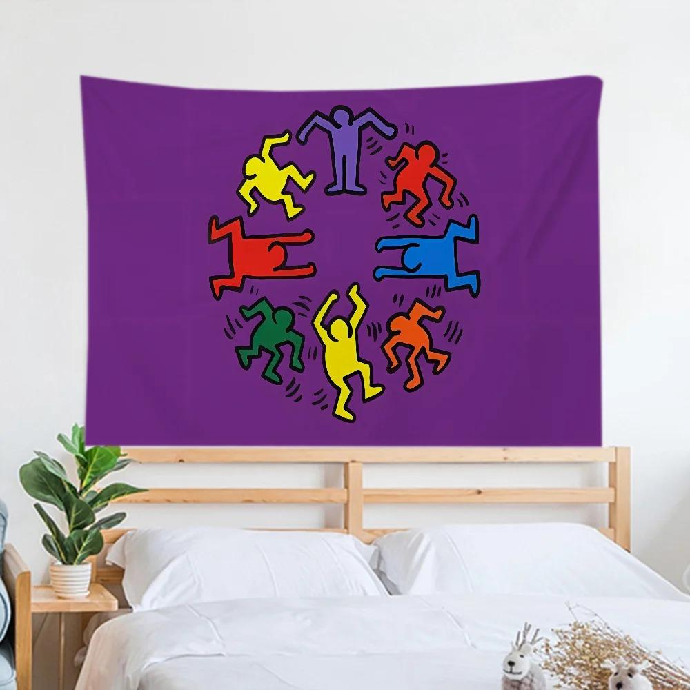 Haring Геометрический Граффити Простой Гобелен Офис Гостиная Украшения Дома Настенный Гобелен