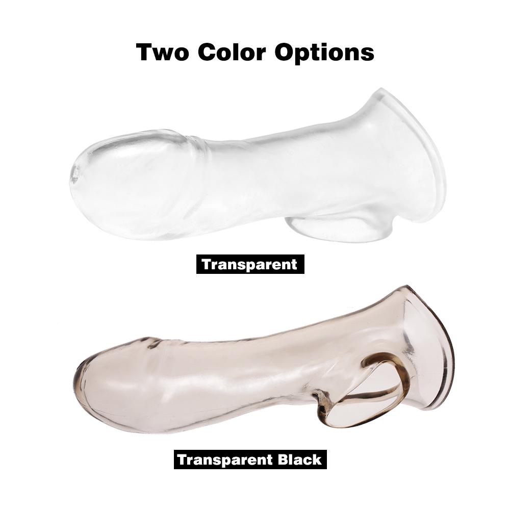 Transparent Penis Enlargement Extension Condom Reusable Silicone Cock Sleeve Dick Extender Sex Toys for Male