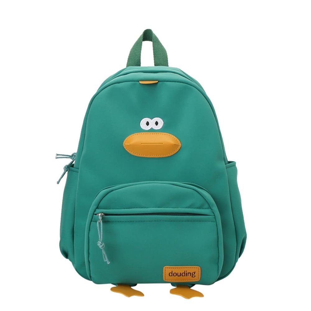 Nylon Toddler Backpack Zippered Student School Bag Cartoon Duck Backpack Kindergarten