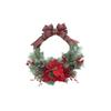 Classic Bow Half Circle Christmas Wreath for Christmas Decorations Simulation Flower Simulation Red Fruit Wreath