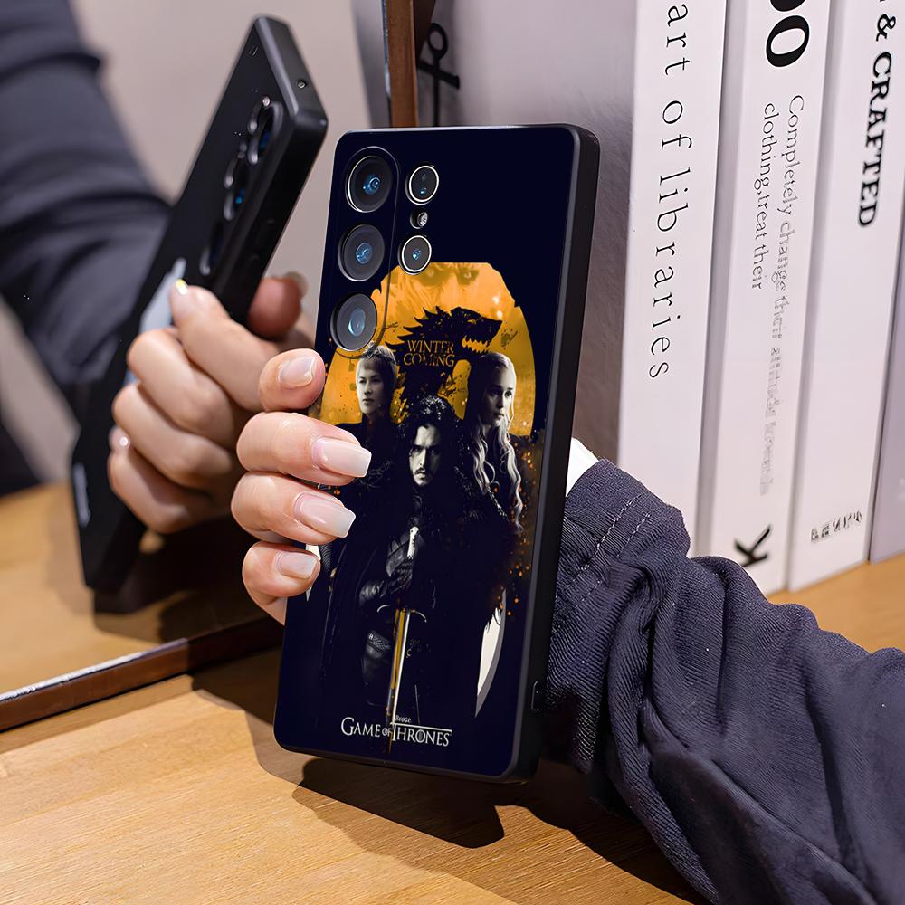 Чехол для телефона T-Thrones-Tv-Game для Samsung S26 Ultra S25 Edge Ultra S23 S22 S21 S20 Ultra Plus S24 Fe Стеклянная крышка