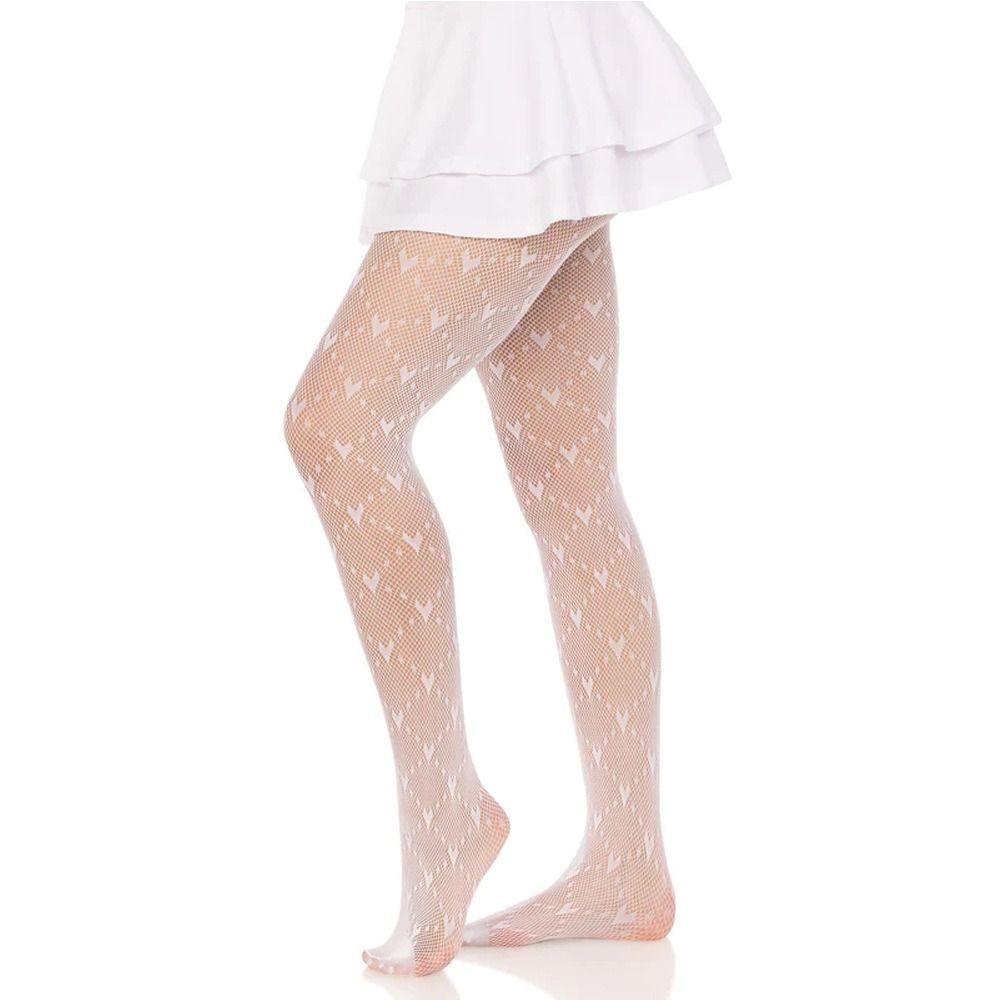 Slimming Sexy Fishnet Stockings Breathable Argyle Tights Pantyhose Funny Heart Mesh Stockings Girl