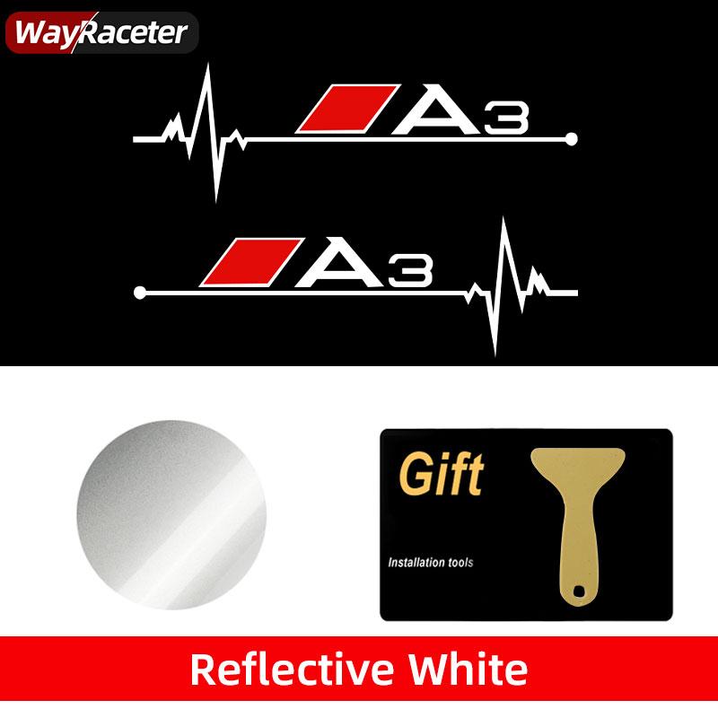2 Pcs Car Window Sticker Graphics Body Reflective Vinyl Decal For f2 A1 A2 A3 A4 A5 A6 A7 A8 Q2 Q3 Q4 Q5 Q6 Q7 Q8 TT SQ2 S6