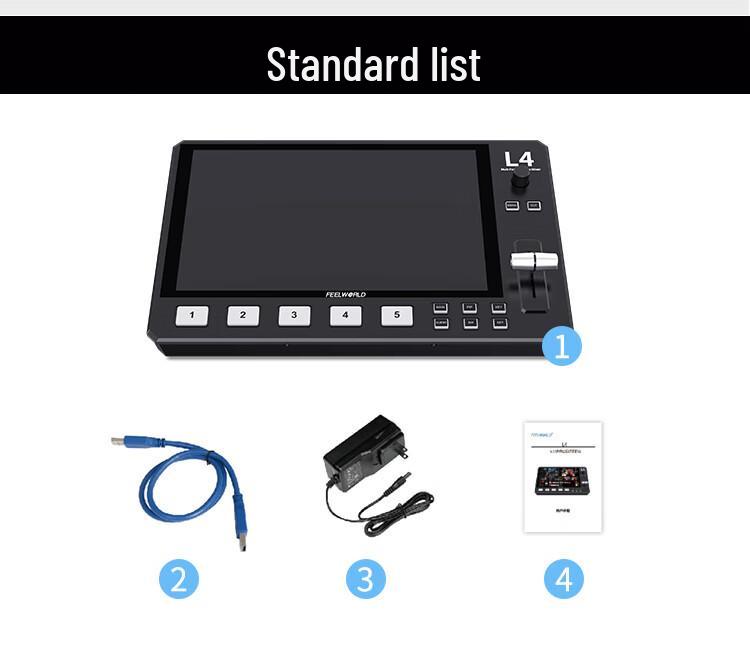 Feelworld Fuwede L4 10,1" Сенсорный HDMI/SDI Мультикамерный микшер для прямых трансляций