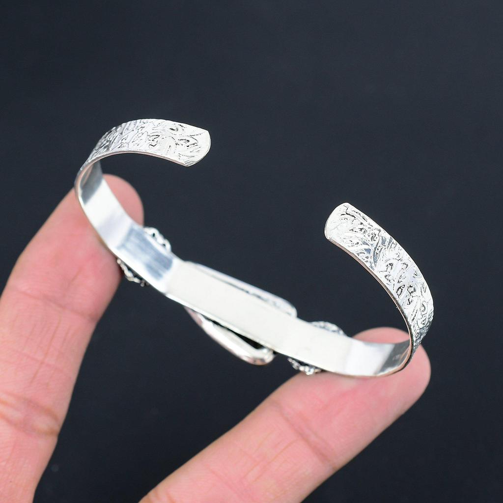 Sisters Day Deal Trillion Purpurite Gemstone 925 Silver Unique Bangle Jewelry