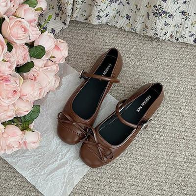 Универсальная женская обувь серебристая с легким вырезом балетки 2025 новая весна юбка французский квадратный носок туфли Мэри Джейн