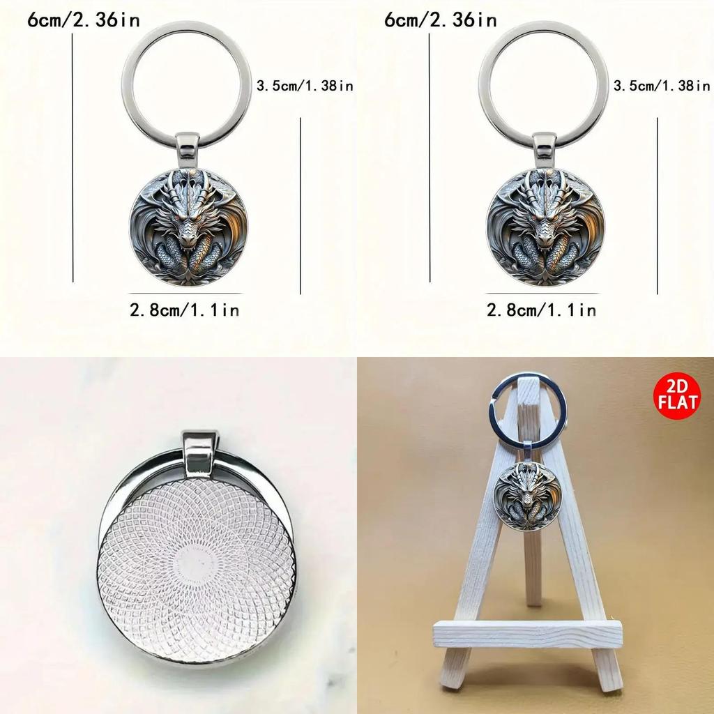 Мифический Брелок Голова Дракона Металлический Круглый Аксессуар Для Путешествий И Торжеств