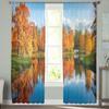 Autumn Park Sheer Curtains For Living Room Bedroom Kitchen Tulle Curtain Home Decorative Sheer Panels