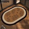 Ретро Овальный Коврик для Ванной Комнаты Впитывающий и Нескользящий Коврик для Пола Ванной Комнаты Быстросохнущий Коврик