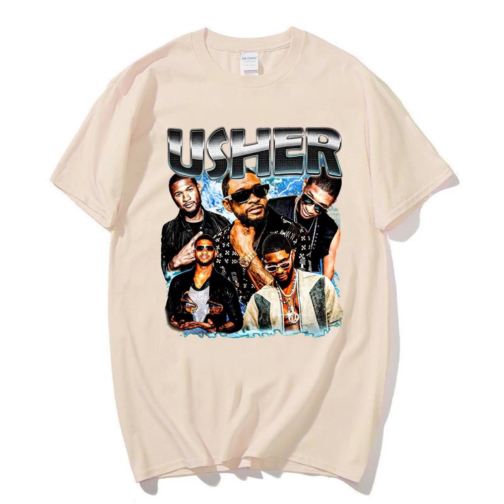 Retro Usher Singer Music Tour Shirt Hip Hop O-Neck Casual T-Shirt Unisex