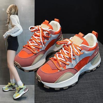 Корейский стиль Cortez, женские весенние новые цветные кроссовки на толстой подошве, повседневные трендовые женские туфли для папы с маленькой талией