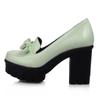Large Size 34-43 Size Waterproof Platform Thick Heel Super High Heel Single Shoes Bow Tie Patent Leather Large Size Bow Tie Women's Shoes