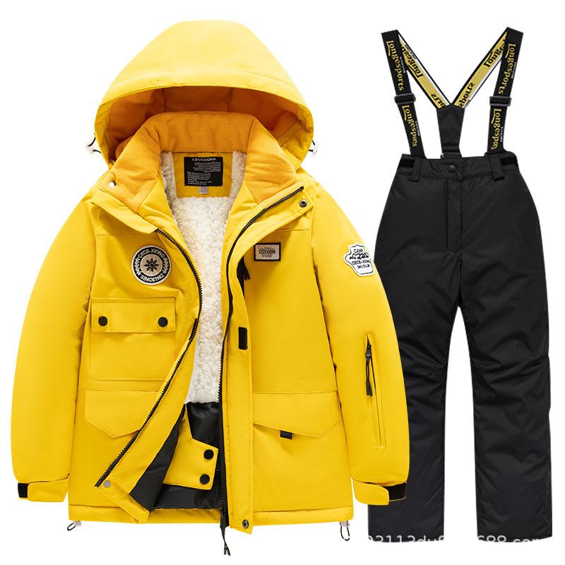 Winter Parkas Trousers Snowboarding Clothes Children's Ski Suit Girls' Outdoor Waterproof and Windproof Thick Warm Boys' and Girls' Ski Clothes