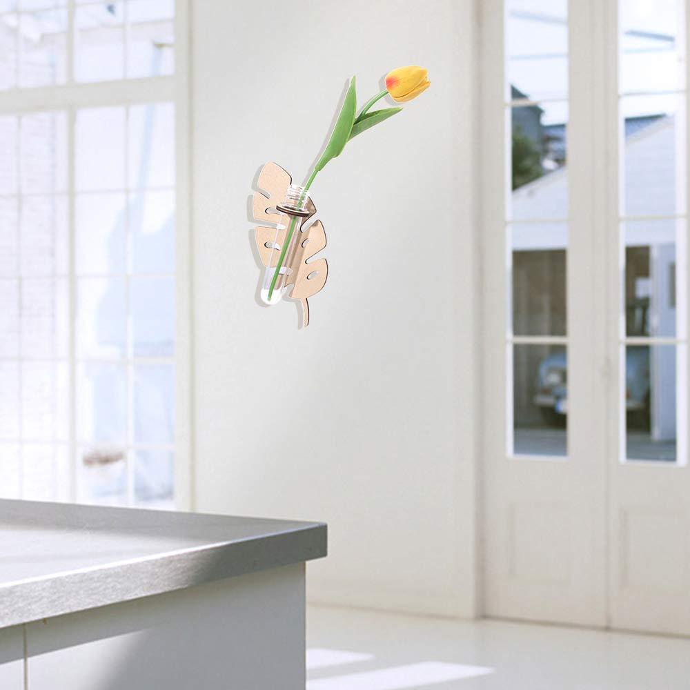 Plant Storage Rack Hydroponic Vase Leaf Shape Hanging Planter Wall Hanging Vase  Home/Office Decor