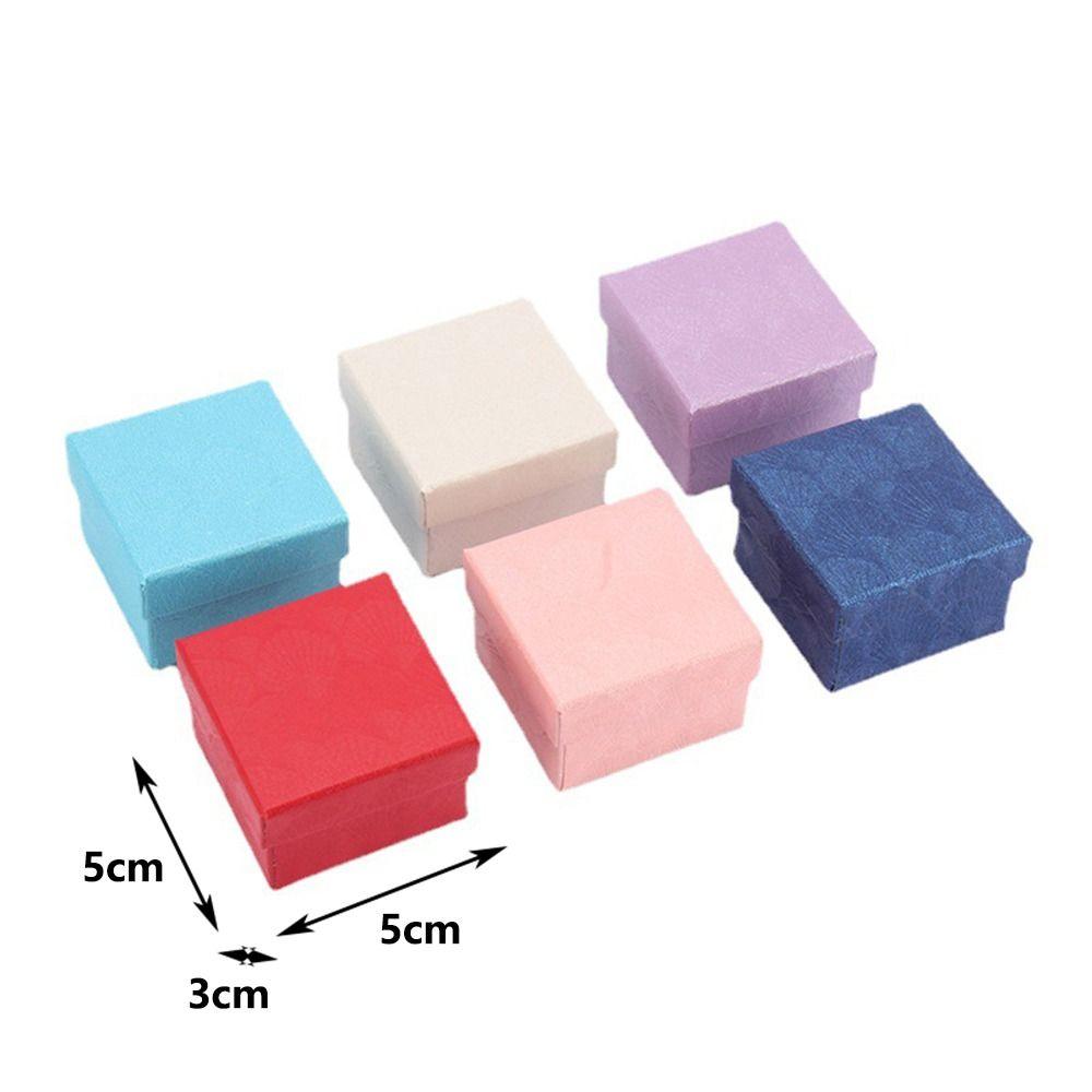 6Pcs Sponge Case Jewelry Gift Box Paper Jewelry Display Box High Quality Ring Box  Wedding Favors