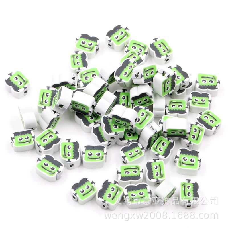 Halloween Polymer Clay Beads Spooky Skull Pumpkin Ghost Spacer DIY Jewelry Making 10mm 1000pcs