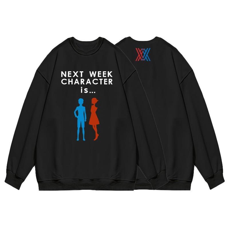 Mens Long Sleeve Crewneck Sweatshirt Anime Darling In Franxx 02 Casual Pullover