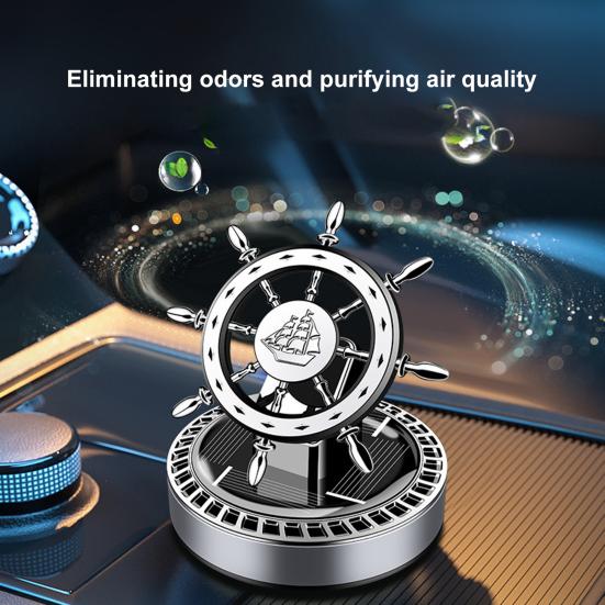 Солнечный автомобильный освежитель воздуха, вращающийся винтажный руль, длительный аромат, очистка воздуха, автоматический ароматерапевтический диффузор, орнамент, аксессуары для салона автомобиля