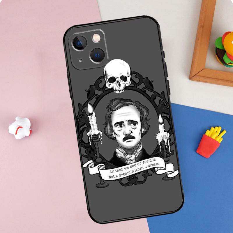 Edgar Allan Poe Phone Case For iPhone 16 Pro Max 11 12 13 14 15 Pro Max Mini XR 15 16 Plus 16e Cover Shell